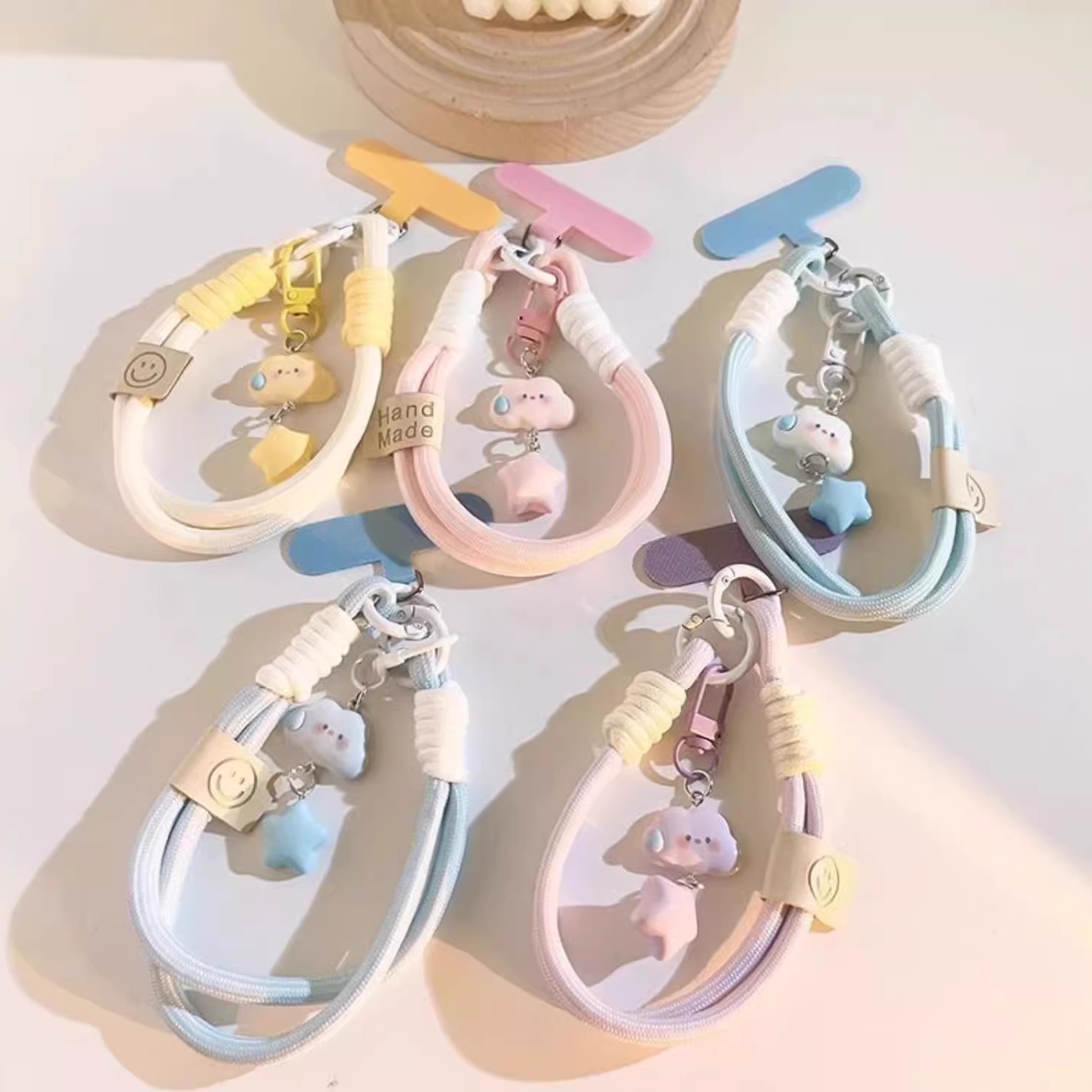 ins风无语云朵星星挂饰手机挂绳腕带相机钥匙扣挂链挂件相机通用