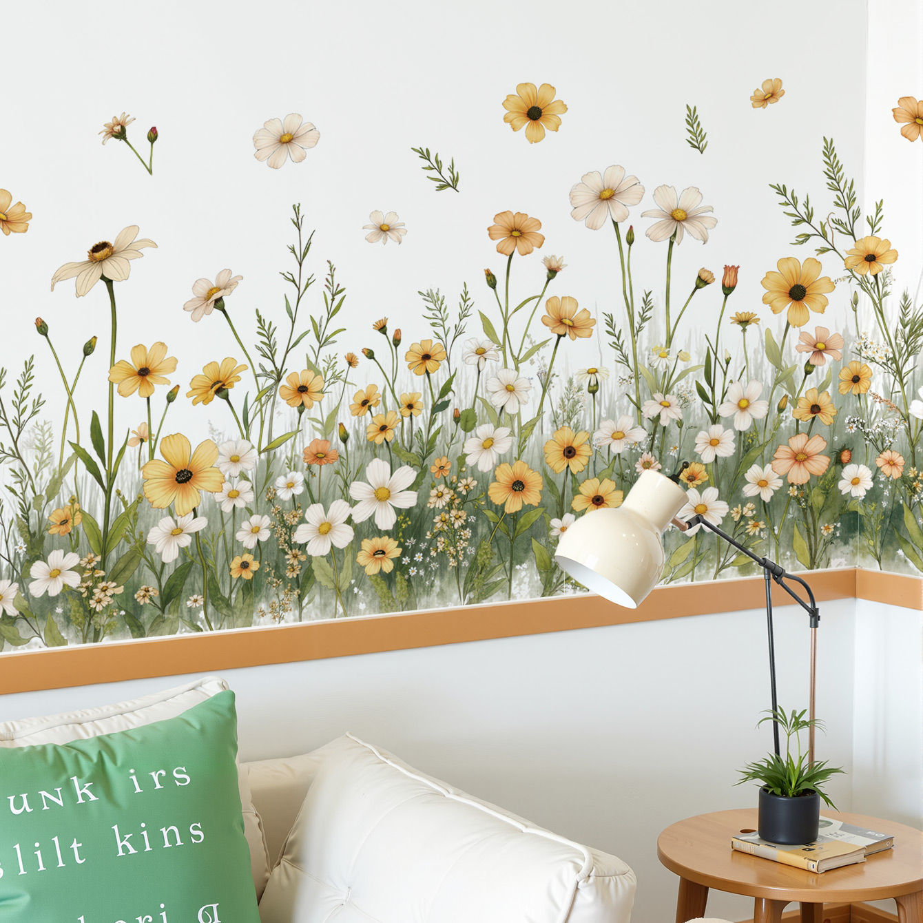 小清新简约踢脚线装饰墙贴纸自粘墙面遮丑挡孔洞涂画补丁贴墙壁纸