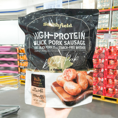 山姆代购高蛋白黑猪肉肠840g黑猪肉制品Smithfield史密斯火腿肠