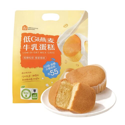 盒马低GI燕麦牛乳蛋糕320g