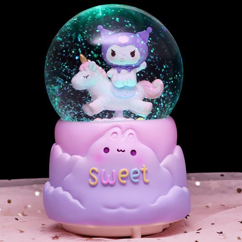 库洛米玻璃水晶球音乐盒生日礼物