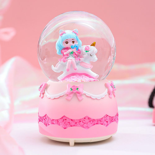 彩灯飘雪花水晶球礼品音乐盒儿童