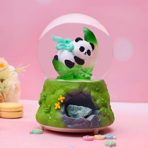 发光飘雪花月夜诞梦水晶球音乐盒