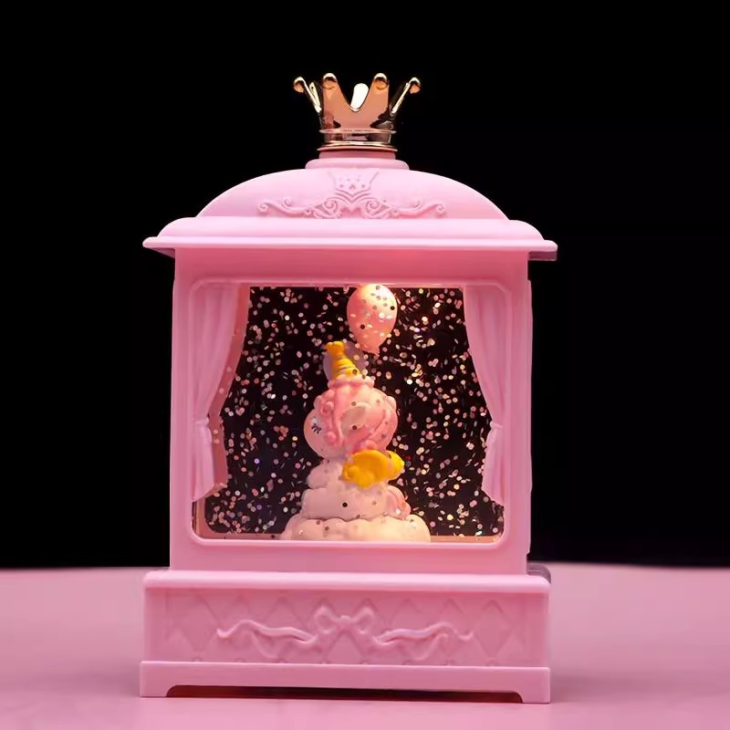 卡通小猪水晶风灯音乐盒儿童礼物