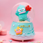 萌物发光飘雪花旋转小丑鱼玻璃水晶球音乐八音盒儿童女孩生日礼物