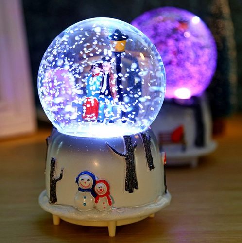 浪漫天空之城情侣水晶球音乐盒
