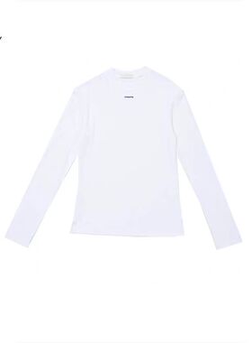 chrisoubydan欧阳丹2025秋冬简约圆领叠穿针织长袖t恤白色时尚