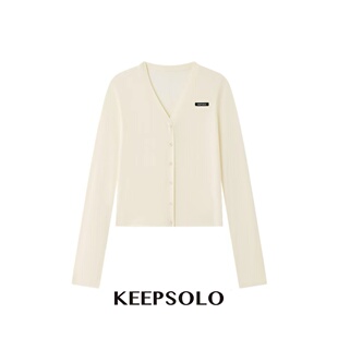 KeepSolo「渡春小衫 26SS015 」V领织标羊毛针织开衫