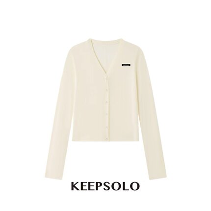 KeepSolo「渡春小衫」V领织标羊毛针织开衫26SS015