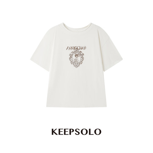 KeepSolo慵懒椰树斜肩T恤