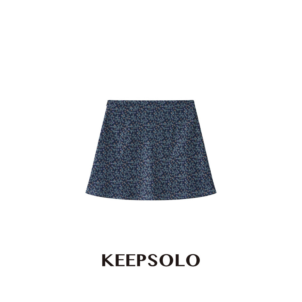 KeepSolo法式碎花A字半裙