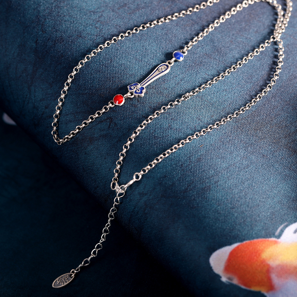 时尚百搭如意纯银南红链子