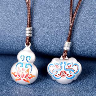 如意葫芦999足银吊坠女复古民族风吉祥福禄纯银项链国风长款套链