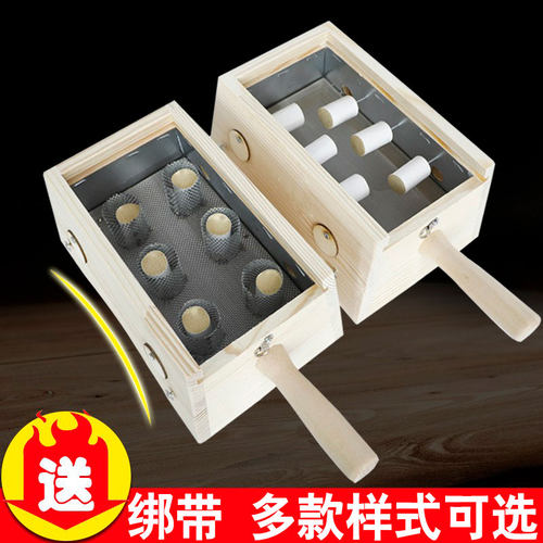 艾灸盒实木制6六孔随身灸仪器罐家用督脉灸腰腹背颈部全身去湿气 - 封面