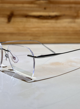 无框纯钛男潮眼镜框超轻高级感痞帅镜框可配近视变色学生防蓝光