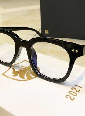 韩国潮牌经典黑框复古男眼镜防蓝光辐射配近视有度数眼镜框女圆脸