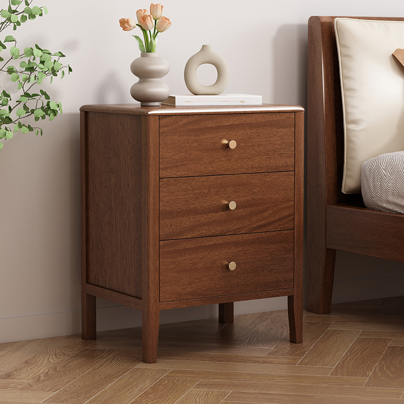 全实木床头柜简约现代卧室家用小型收纳储物柜轻奢高级置物架整装