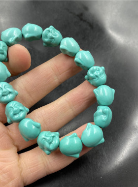 绿松石佛头手链手串女款