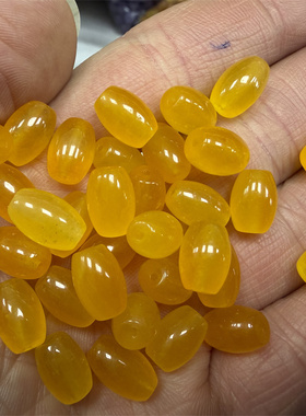 四海玉器 6*9毫米黄龙玉米珠散珠 黄玉石米珠散批 长珠 特价