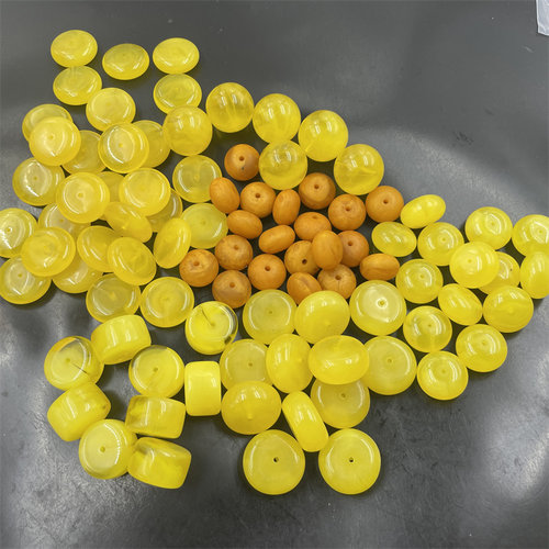 DIY饰品配件优化二代琥珀蜜蜡算盘珠隔珠隔片 20毫米圆珠 老型珠