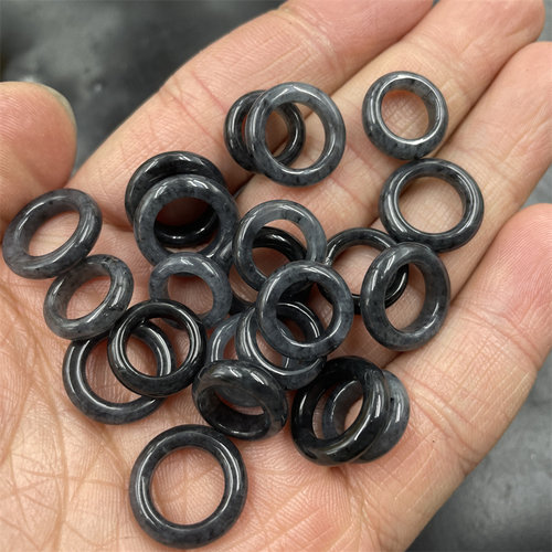 四海玉器 天然翡翠A货乌鸡平安扣吊坠 深色翠玉16m小号平安扣挂坠