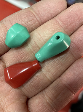 四海玉器 优化绿松石三通 DIY饰品配件绿色仿玉石三通 红色三通