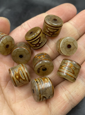 四海玉器 复古做旧财神老玛瑙算盘珠 筒珠 天珠玛瑙老型珠散批