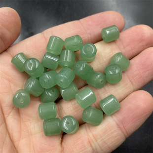 算盘珠散批 DIY饰品配件绿色东陵玉筒珠散珠 四海玉器 新款