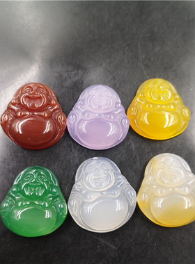 四海玉器天然正品粉色小佛白玛瑙