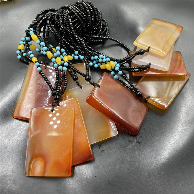 天然正品俏黄色玉髓玛瑙平安无事牌吊坠 40*60毫米大号玛瑙牌子