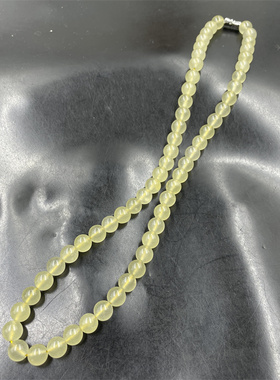 四海8毫米淡黄色玉石女式项链