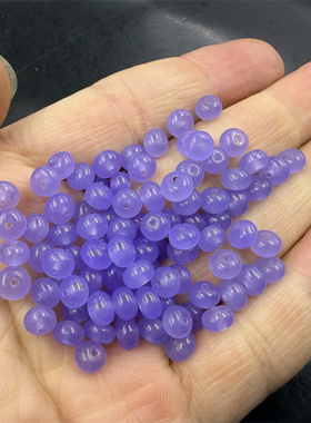 DIY饰品配件6毫米紫罗兰紫色巴山翠玉隔珠隔片 平安扣散珠