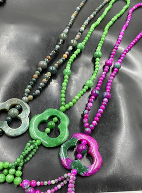 玉器水草玛瑙男女款印度毛衣链