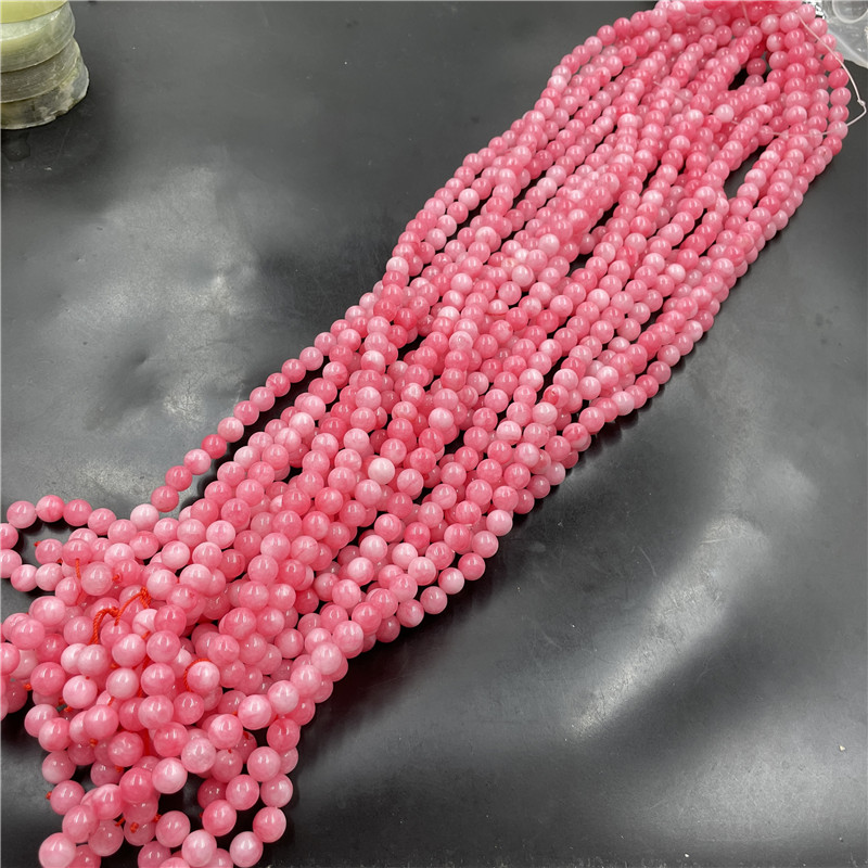 四海玉器8毫米108颗粉色桃花玉