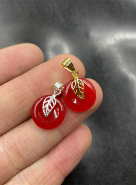红色马来玉平安扣吊坠