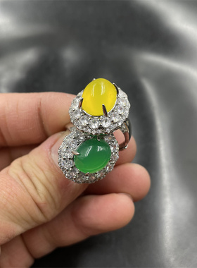 玉髓玛瑙蛋形戒指指环