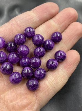 紫色龙晶圆珠散珠散批