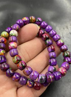 四海玉器 紫色舒俱来老型珠手链 女款算盘珠手串 特价