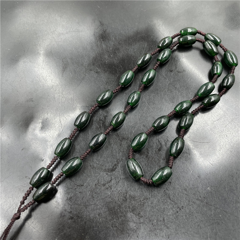 墨绿色米珠链子毛衣链绳