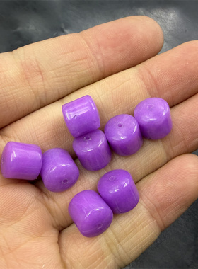 四海玉器 DIY饰品配件紫罗兰紫色玉石筒珠散珠 圆柱桶珠散批