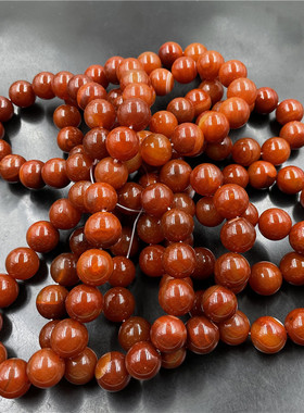 四海玉器14毫米红玛瑙玉髓手链