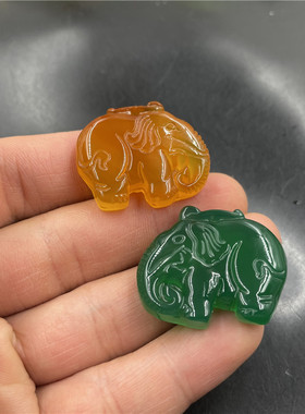 男女款玉髓玛瑙大象吊坠