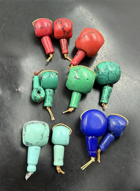 四海玉器 优化绿松石三通 DIY饰品配件红松石三通 配件配饰