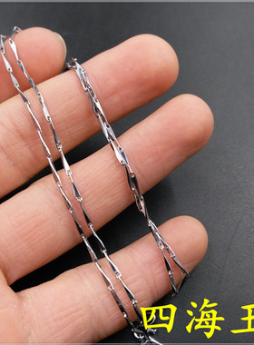 印记925合金项链银色高仿水波纹