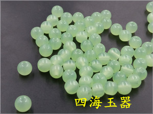 厂家直销 草绿色仿玉珠子 绿色玻璃珠子圆珠散批 特价