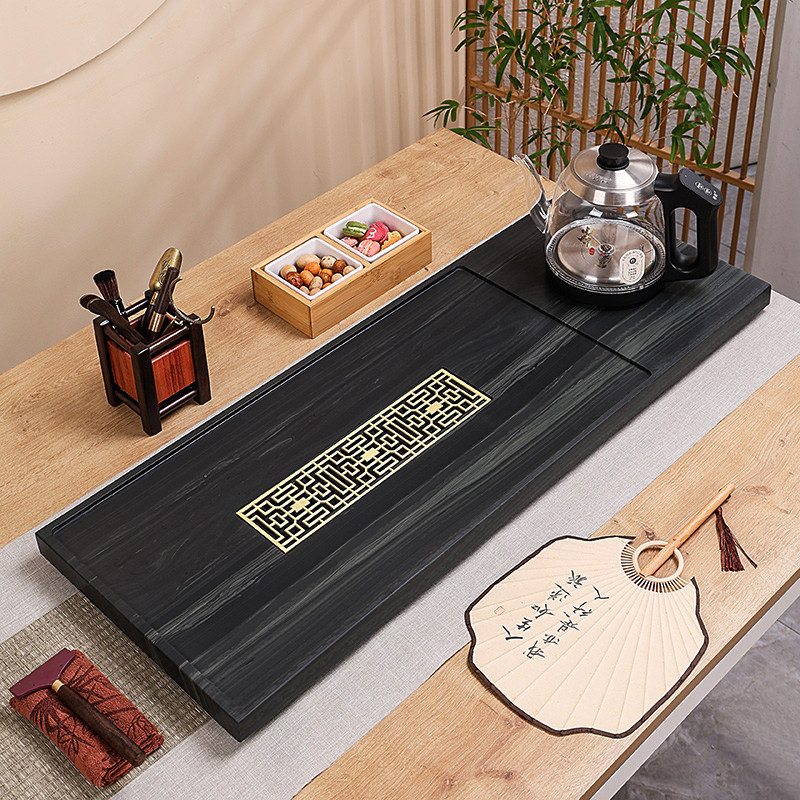 整块黑檀实木茶盘功夫