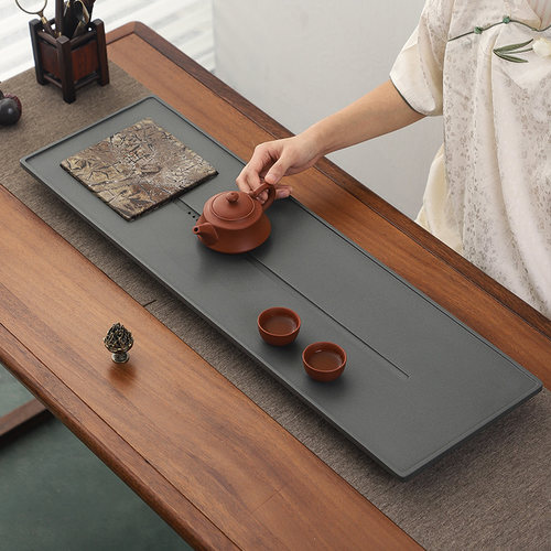 整块浮雕石材托盘功夫茶台