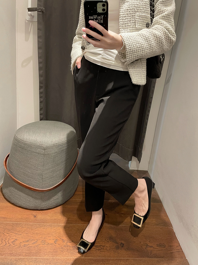 高腰通勤百搭九分显瘦西裤