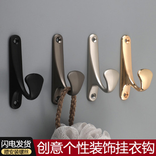 柜子单钩 金属门后挂衣钩欧式 栏栅黑色银色衣钩卫生间挂钩衣帽钩