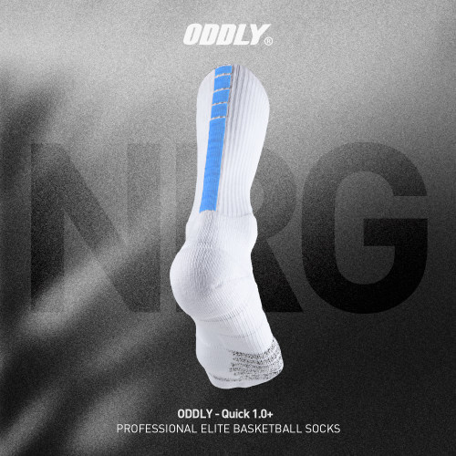 ODDLY【QUICK1.0+】【北卡蓝条】进口防滑纱篮球袜精英运动袜